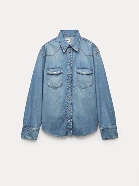 Zara women denim over shirt S